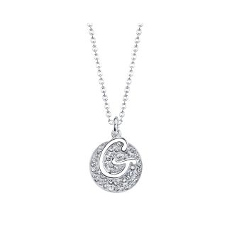 Bridge Jewelry Silver Plated Initial G Disc Pendant