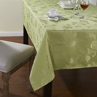 Classic Polyester Green Jacquard Floral Table Cloths