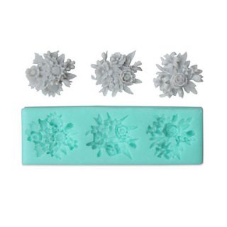 Soft Silicone Cake Decorating Mold Flower Shape Of 3 Cavities