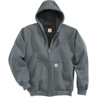 Carhartt Thermal Lined Hooded Zip Front Sweatshirt   Charcoal Heather, Large,