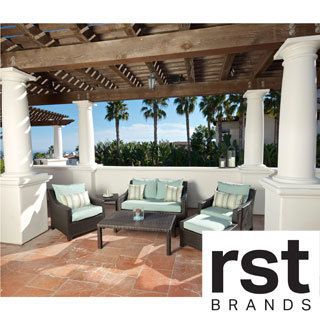 Rst Brands Rst Outdoor Bliss 6 piece Loveseat, Chairs And Ottomans Patio Furniture Set Blue Size 6 Piece Sets