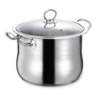 15 QT Stainless steel Soup Pot with Glass Cover, Dia 26cm x H27.5cm