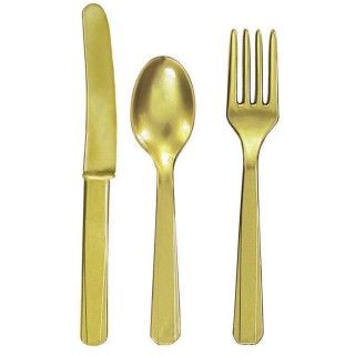 Gold Forks, Knives and Spoons (8 each)