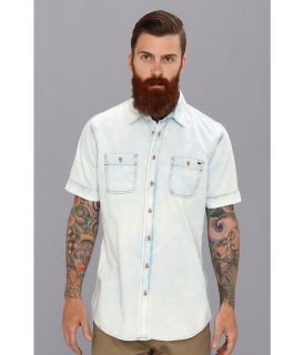 Buffalo David Bitton Sandro Denim S/S Shirt Mens Short Sleeve Button Up (White)