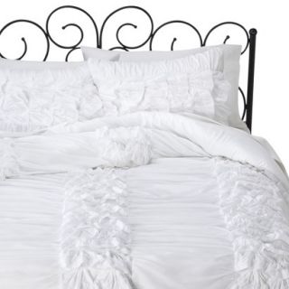 Xhilaration Textured Comforter Set   White (Full/Queen)