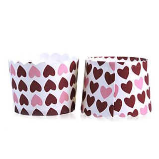 Love Heart Pattern Paper Baking Cake Cup (Set Of 20)