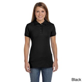 Bella Bella Womens Short Sleeve Mini Pique Polo Shirt Black Size XXL (18)