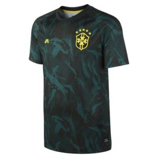 Brasil CBF Nike SB Short Sleeve Mens Soccer Jersey   Black Spruce