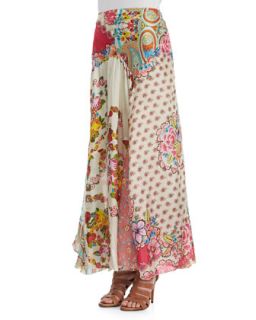 Womens Georgette Mixed Floral Print Maxi Skirt   JWLA for Johnny Was
