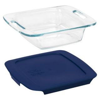 Pyrex Easy Grab 8 inch Square with Blue Plastic Cover