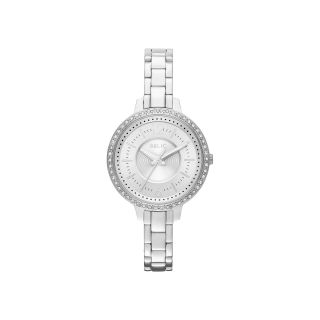 RELIC Womens Silver Tone Crystal Accent Glitz Watch