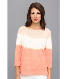 C&C California 3/4 Sleeve Dip Dye Sweatshirt Womens Sweatshirt (Orange)