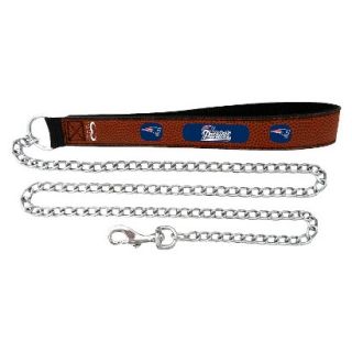 New England Patriots Football Leather 3.5mm Chain Leash   L