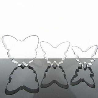 Three Pieces Butterfly Shape Cookie Cutter Set, Stainless Steel