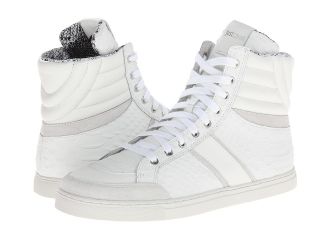 Just Cavalli Matte Printed Python High Top Trainer Mens Lace up casual Shoes (White)