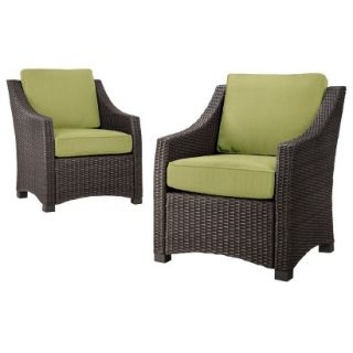 Wicker Club Chair Threshold 2 Piece Lime Green Patio Furniture Set, Belvedere