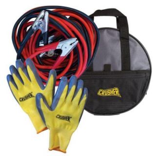 Crusher 30 ft. Industrial Commercial Grade 1 Gauge Booster Jumper Cables, 800 Amp Clamps, Gloves, High Quality Black Storage Bag C0118