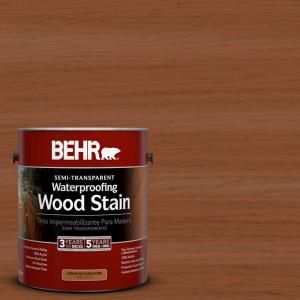 BEHR 1 gal. #ST 122 Redwood Naturaltone Semi Transparent Waterproofing Wood Stain 307701