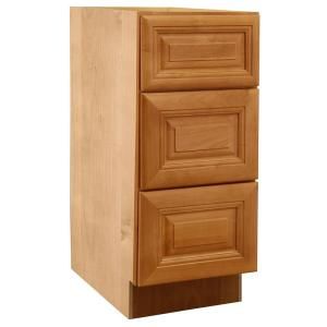 Home Decorators Collection Assembled 12x34.5x24 in. Base Cabinet with 3 Drawers in Laguna Cinnamon BD12 LCN