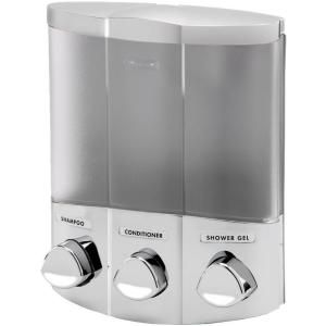 Better Living Products Trio Corner Dispenser in Satin Silver 76334 1