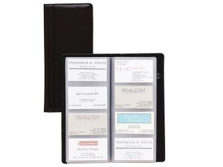 Samsill                                  Regal Leather Business Card Binder Holds 96 2 x 3 1/2 Cards, Black