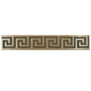 Merola Tile Contempo Greek Key Bronze Liner 6 in. x 1 in. Metallic Wall Trim Tile WGM6GKBR