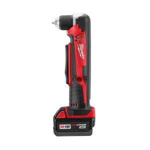 Milwaukee M18 18 Volt Lithium Ion 3/8 in. Cordless Right Angle Drill XC Battery Kit 2615 21