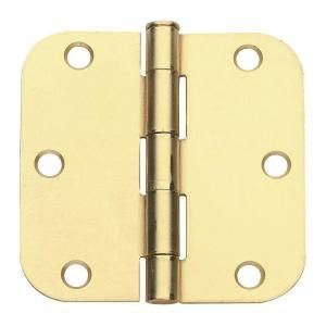 Global Door Controls 3 in. x 3 in. Satin Brass Plain Bearing Steel Hinge with 5/8 in. Radius CP3030 5/8US4 M 2