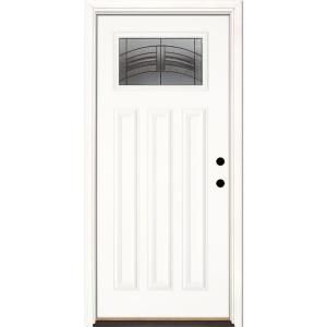 Feather River Doors Rochester Patina Craftsman Primed Smooth Fiberglass Entry Door A73190