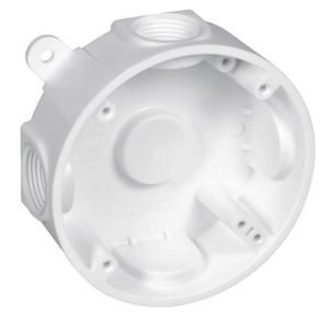 Bell 1 Gang 5 Hole Non Metallic Round Electrical Box PRB57550WH