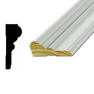 American Wood Moulding AMH 56 1 1/4 in. x 3 1/2 in. x 96 in. Pine Primed Finger Jointed Casing Moulding AMH56 PFJ8
