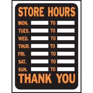HY KO 9 in. x 12 in. Plastic Store Hours Sign 3030