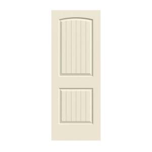 JELD WEN Smooth 2 Panel Arch Top V Groove Solid Core Primed Molded Interior Door Slab THDJW137500016