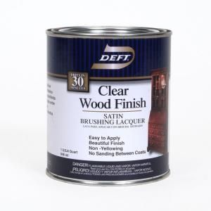 Deft 1 qt. Satin Interior Clear Wood Finish Brushing Lacquer 01704
