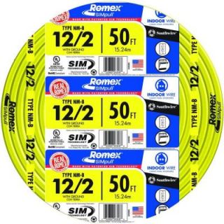 Southwire 50 ft. 12 2 Romex NM B Wire With Gauge 28828222