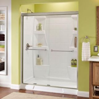 Delta Mandara 59 3/8 in. x 70 in. Sliding Bypass Shower Door in Brushed Nickel with Frameless Clear Glass 158852