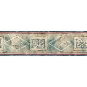 The Wallpaper Company 8 in. x 10 in. Earth Tone Emblem Border Sample WC1282919S