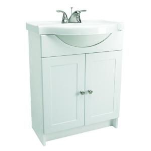 Design House 25 in. Euro Style Vanity in White with Cultured Marble Belly Bowl Vanity Top in White DISCONTINUED 541656