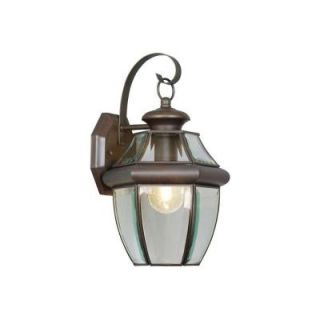 Filament Design 1 Light Outdoor Bronze Wall Lantern with Clear Beveled Glass CLI MEN2151 07
