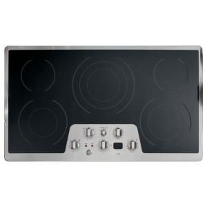GE Cafe CleanDesign 36 in. Radiant Electric Cooktop in Stainless Steel with 5 burners CP650STSS