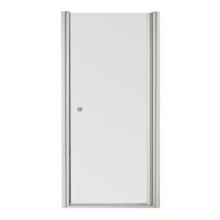 KOHLER Fluence 34 in. x 65 1/2 in. Frameless Pivot Shower Door in Matte Nickel Finish with Crystal Clear Glass K 702406 L MX