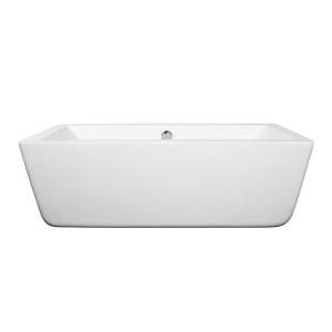 Wyndham Collection Laura 4.92 ft. Center Drain Soaking Tub in White WCOBT100559