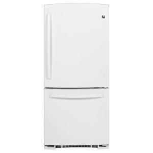 GE 20.3 cu. ft. Bottom Freezer Refrigerator in White GBE20ETEWW