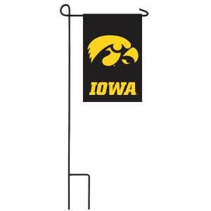 Team Sports America NCAA 12 1/2 in. x 18 in. Iowa 2 Sided Garden Flag with 3 ft. Metal Flag Stand DISCONTINUED P127036