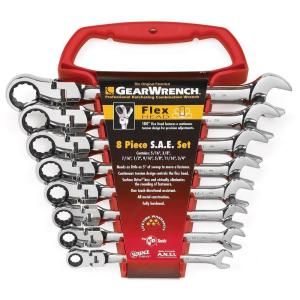 GearWrench SAE Flex Ratcheting Wrench Set (8 Piece) EHT9701