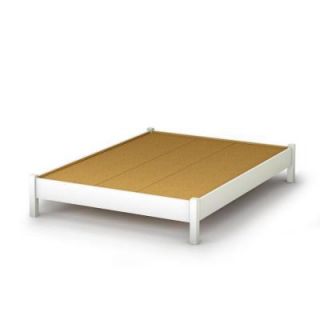 South Shore Furniture Bedtime Story Full Size Elevated Platform Bed in Pure white 3050204