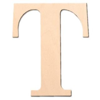 Design Craft MIllworks 8 in. Baltic Birch Classic Wood Letter (T) 47163