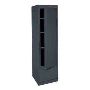System Series 17 in. W x 64 in. H x 18 in. D Single Door Storage Cabinet with File Drawer in Charcoal HADF171864 02
