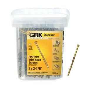 GRK Fasteners 8 x 3 1/8 in. Finish Trim Head Screw (300 Pack) 115734