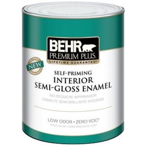 BEHR Premium Plus 1 qt. Ultra Pure White Semi Gloss Enamel Zero VOC Interior Paint 305004
